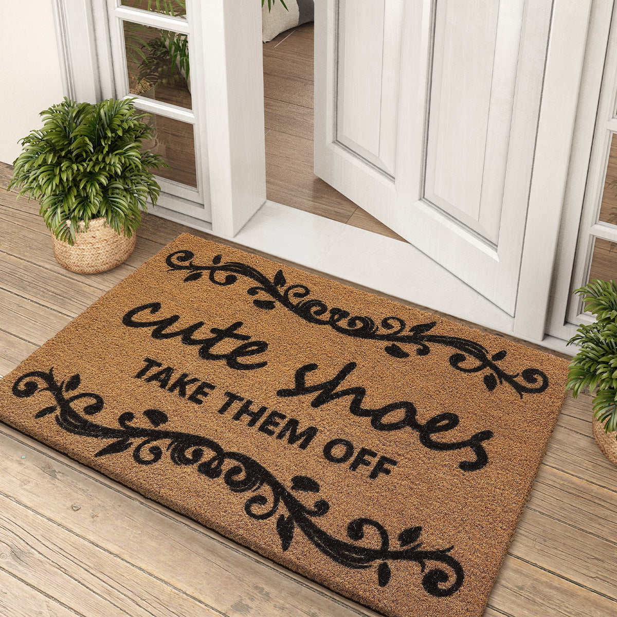 Coir Doormat for Entryway, Durable Dirt-Scraping Mat