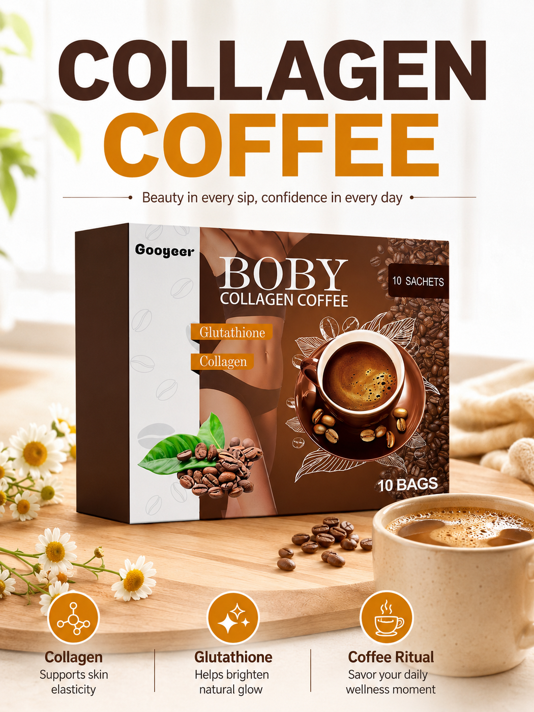 Collagen Coffee with Glutathione — Firmer Skin & Body Slimming