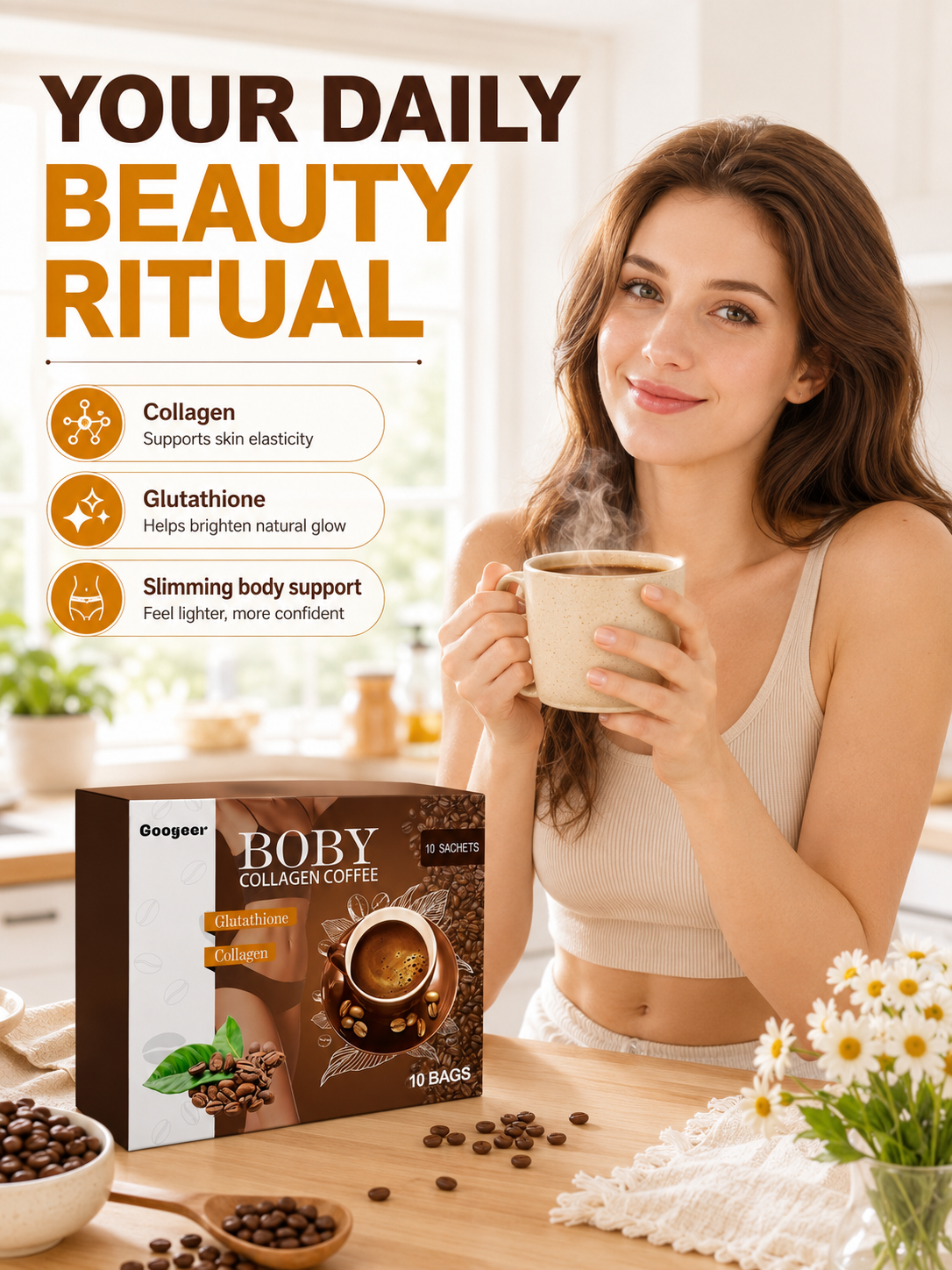 Collagen Coffee with Glutathione — Firmer Skin & Body Slimming