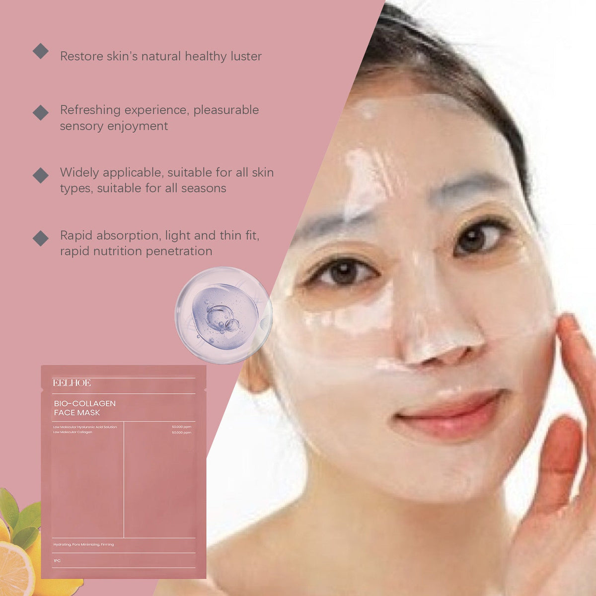 Hyaluronic Collagen Sheet Mask for Plump Hydrated Skin