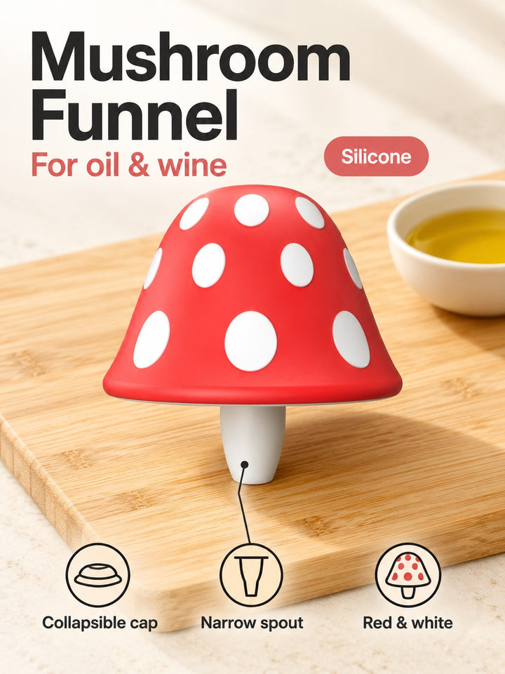 Collapsible Mushroom Silicone Funnel for Oil and Wine