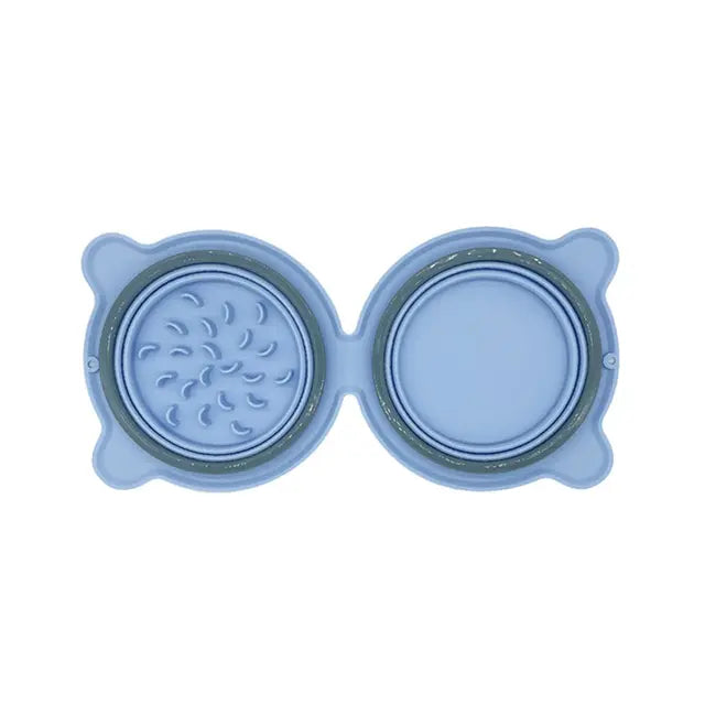 Collapsible Double Dog Bowl for Cleaner Travel Meals