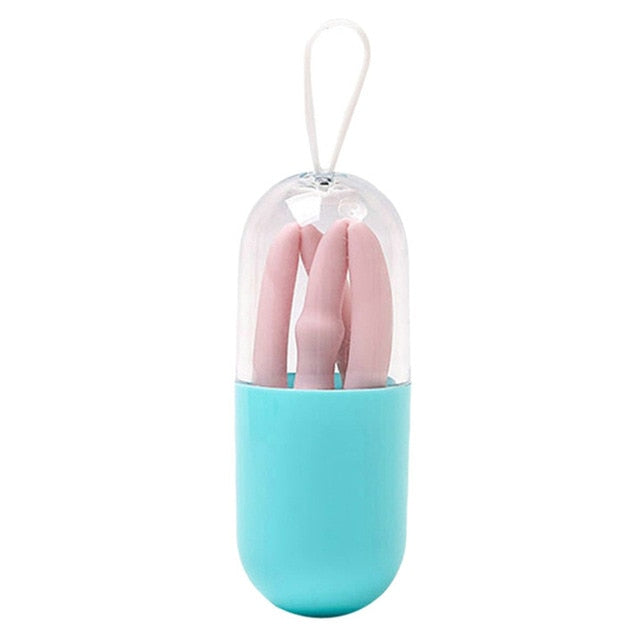 Collapsible Silicone Reusable Straw with Carrying Case