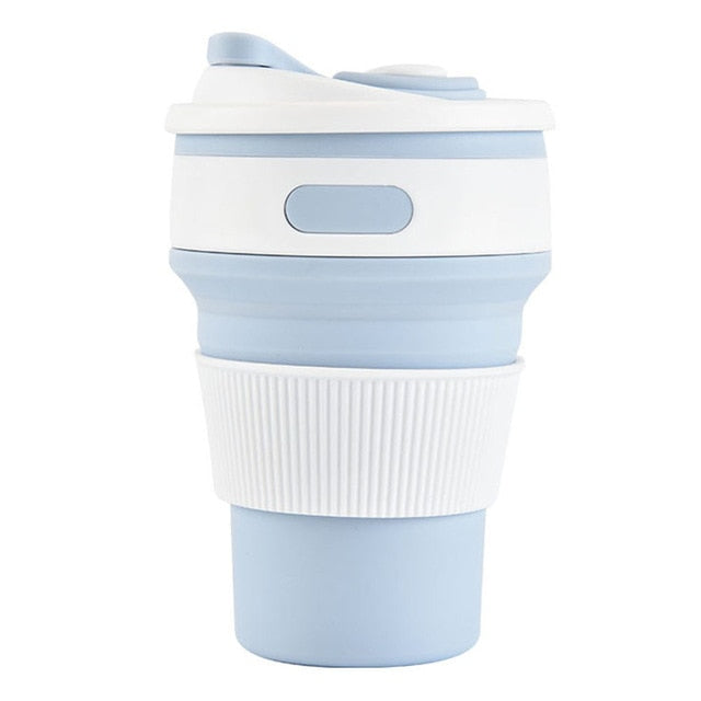 Collapsible Silicone Travel Cup: Folds Flat, Leak Proof