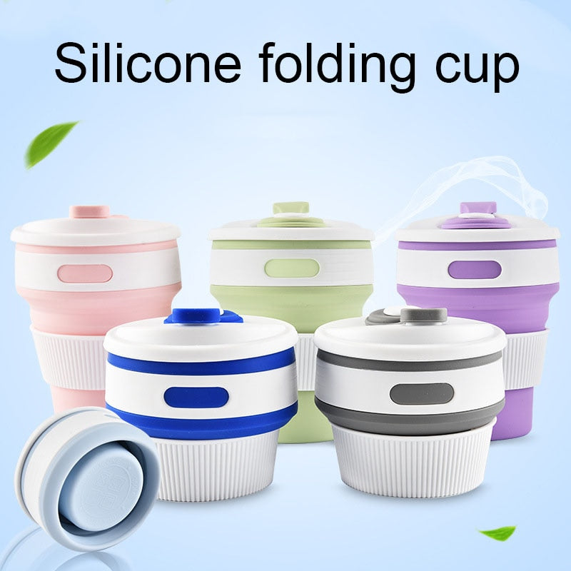 Collapsible Silicone Travel Cup: Folds Flat, Leak Proof