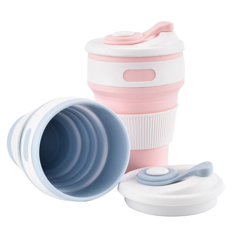 Collapsible Silicone Travel Cup: Folds Flat, Leak Proof