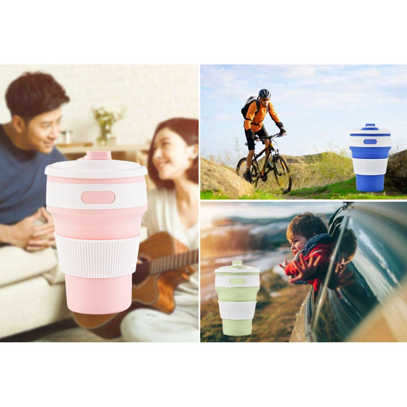 Collapsible Silicone Travel Cup: Folds Flat, Leak Proof