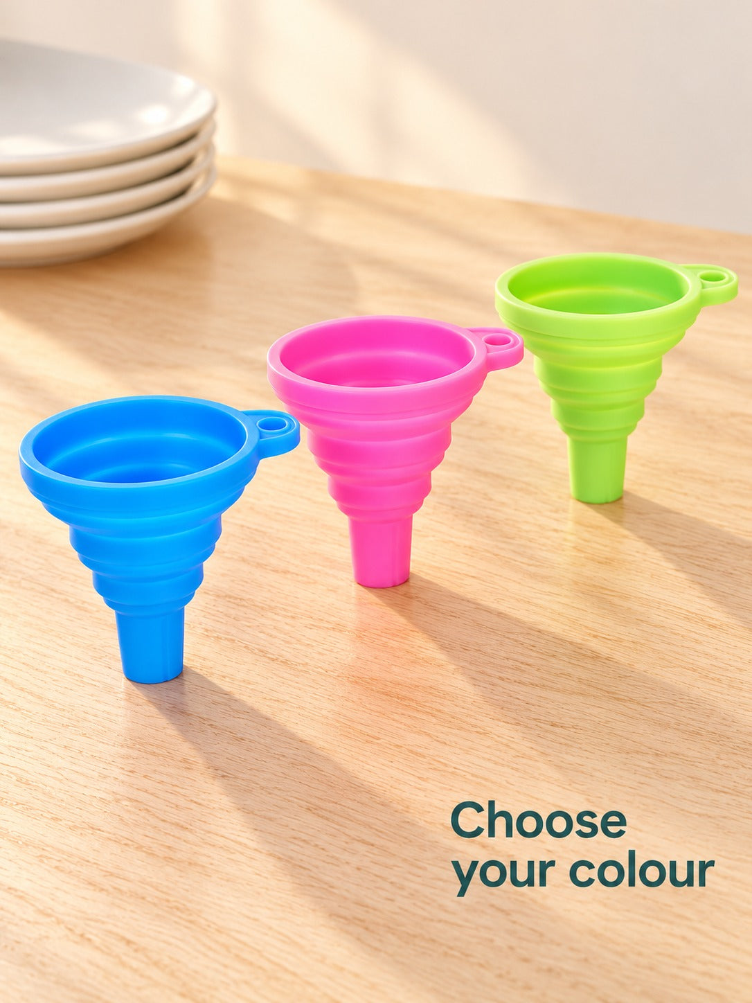 Collapsible Silicone Kitchen Funnel for Oil and Liquids