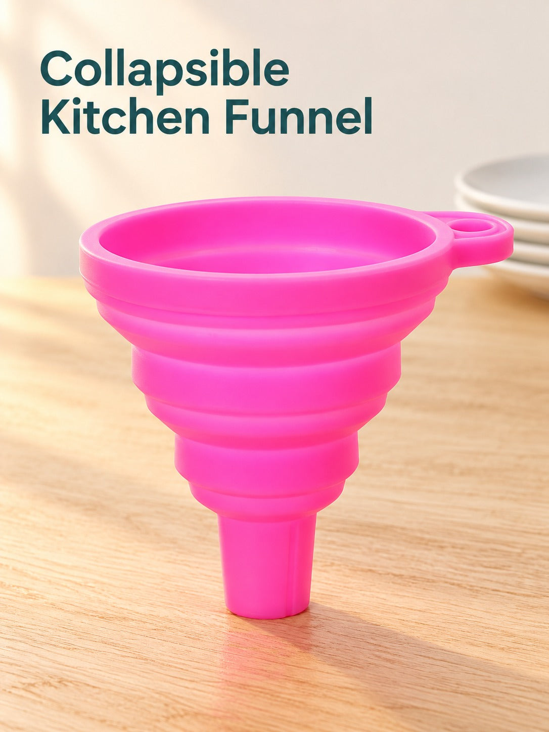 Collapsible Silicone Kitchen Funnel for Oil and Liquids