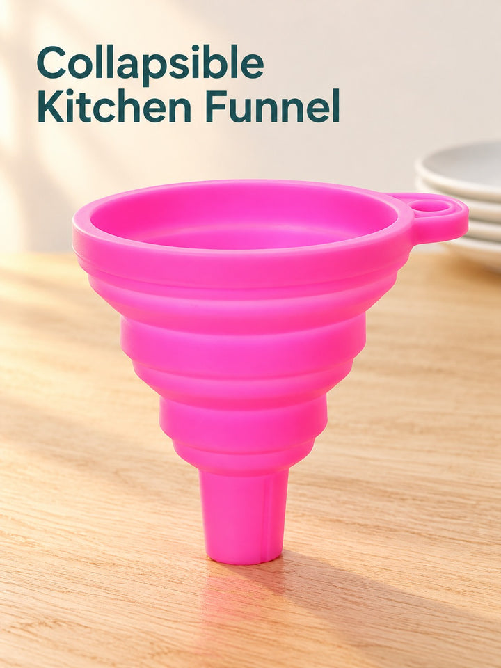 Collapsible Silicone Kitchen Funnel for Oil and Liquids