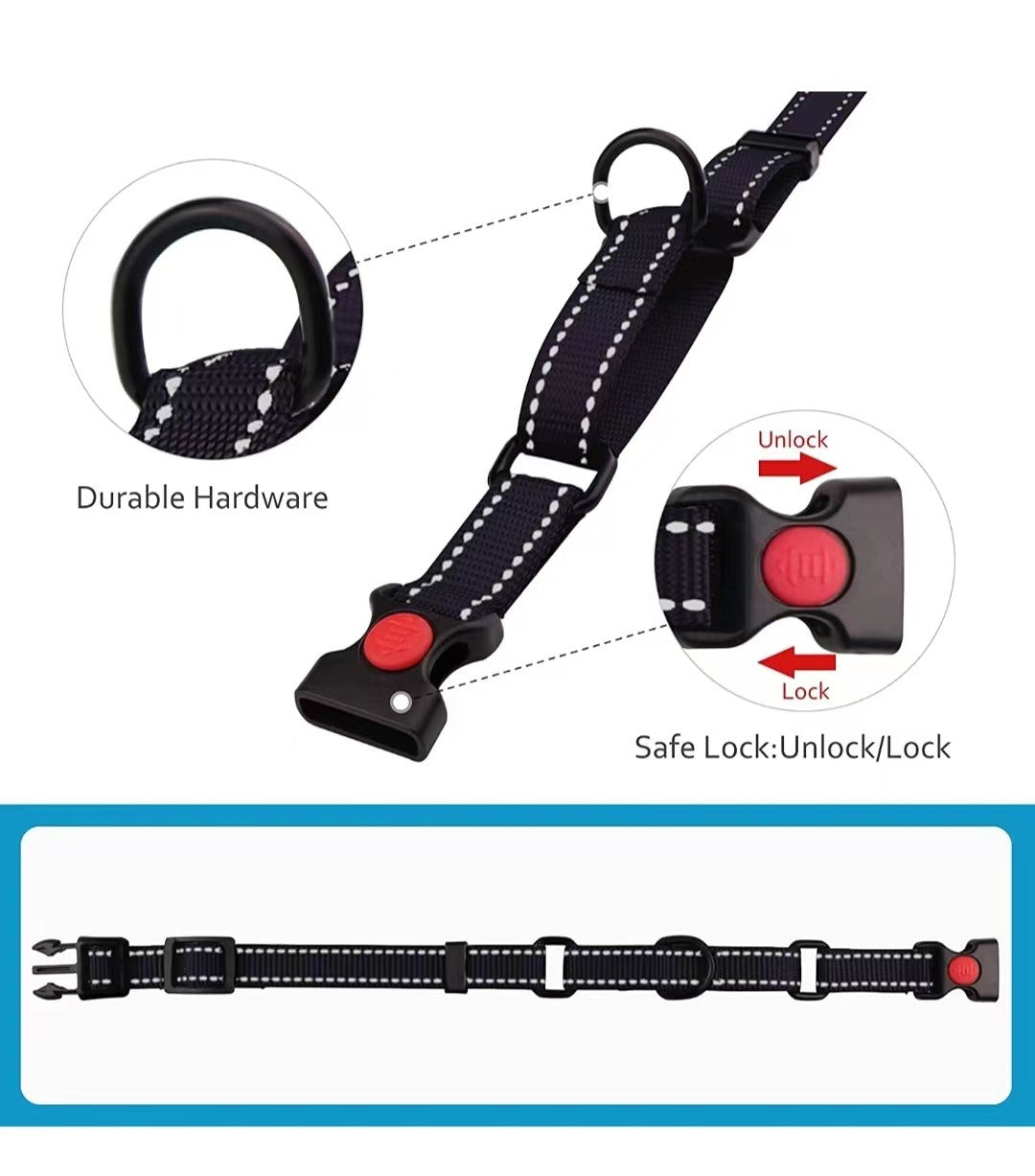 Reflective Dog Collar and Leash Set for Safer Walks