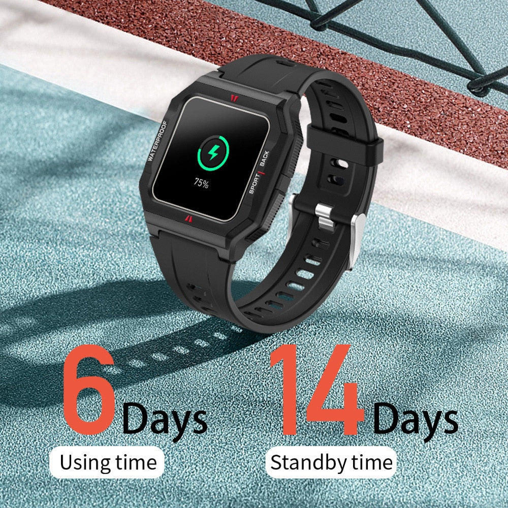 Waterproof Smartwatch with 24H Heart Rate & 14-Day Battery