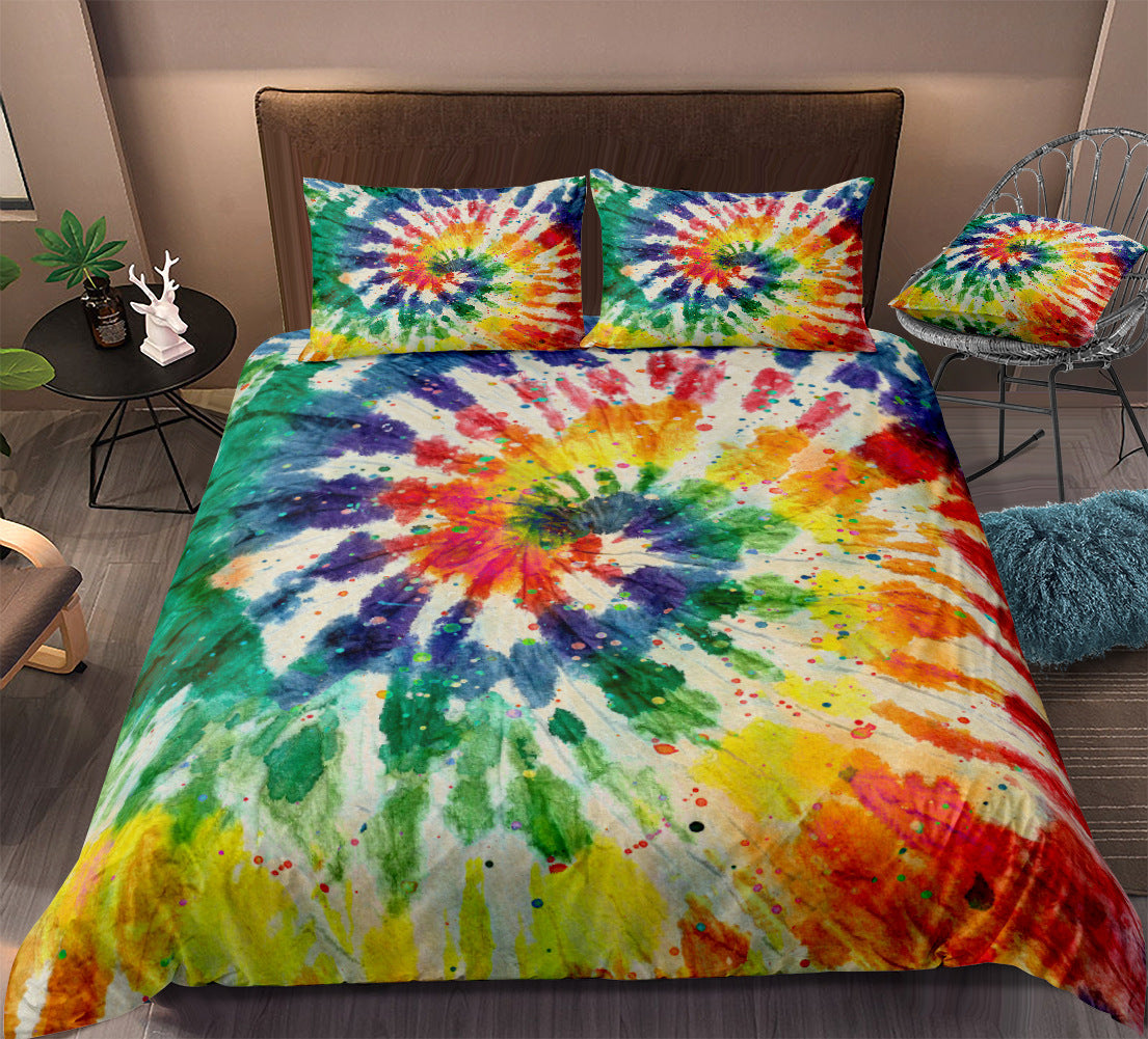 Tie Dye Quilt Cover Set with Matching Pillow Shams