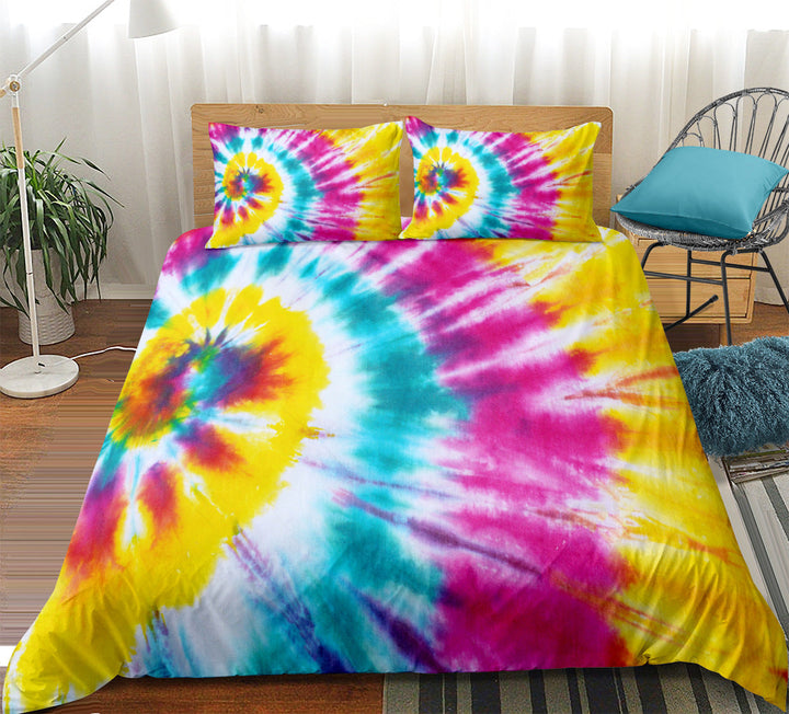 Tie Dye Quilt Cover Set with Matching Pillow Shams