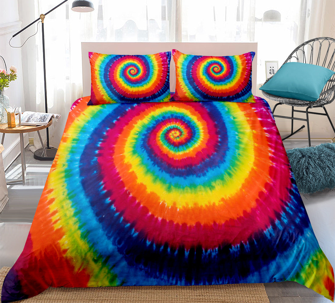 Tie Dye Quilt Cover Set with Matching Pillow Shams