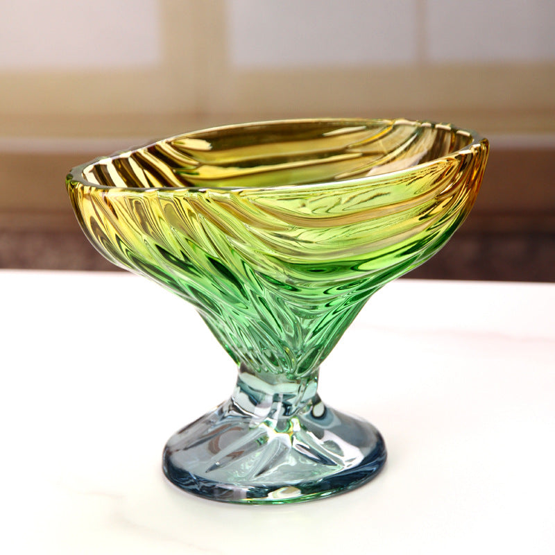 Colored Glass Candy Jar With Rooster Lid Centerpiece