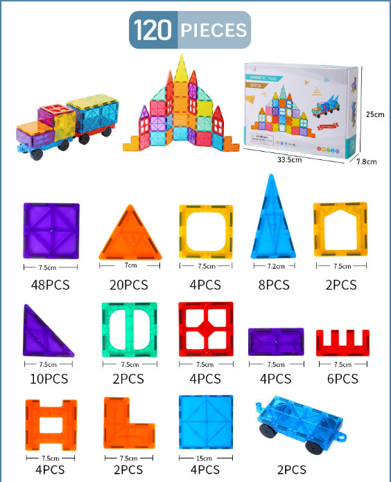 Magnetic Tiles for Kids: Colorful STEM Building Play