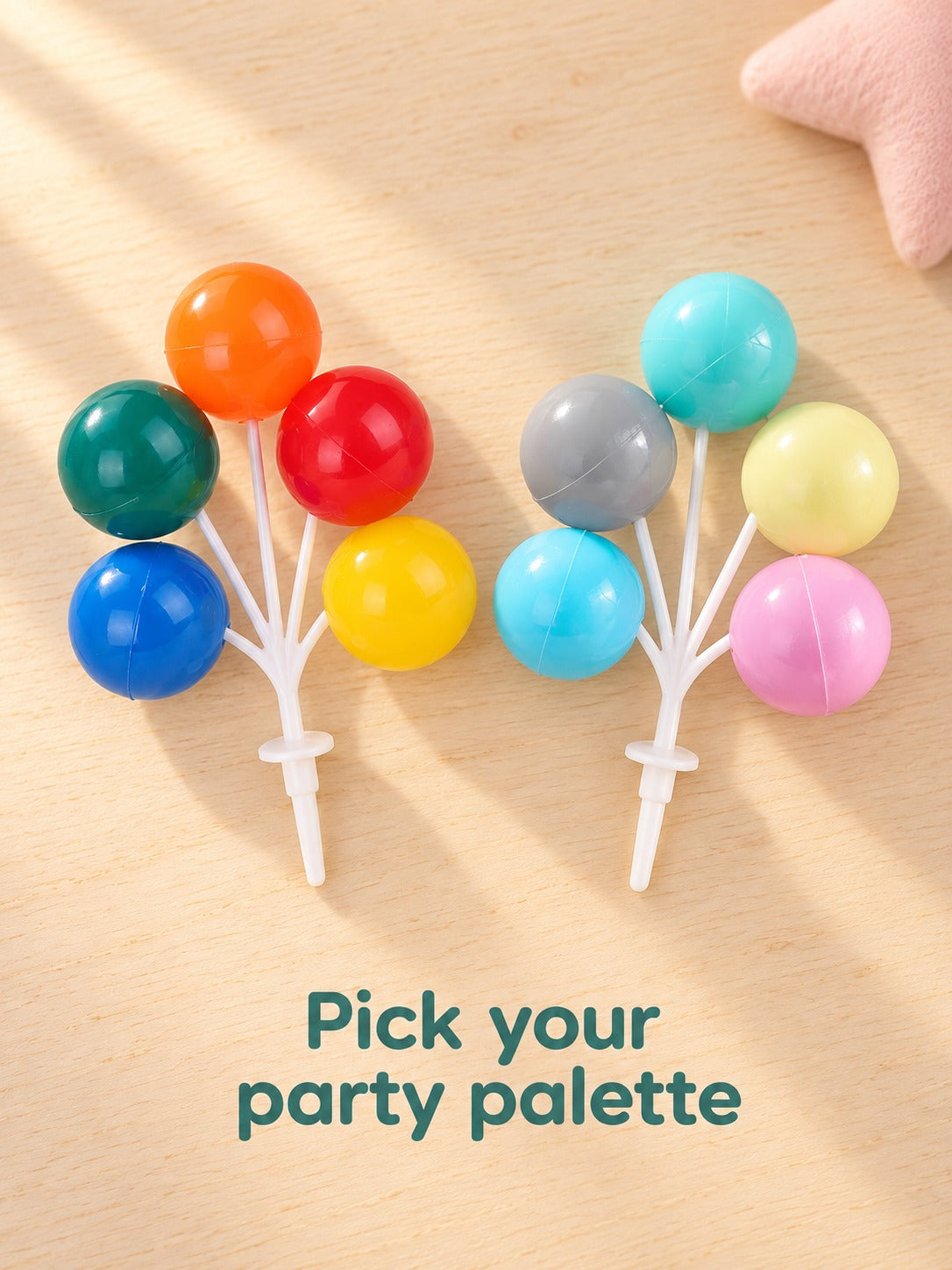 Colorful Balloon Cake Topper Set for Kids' Parties