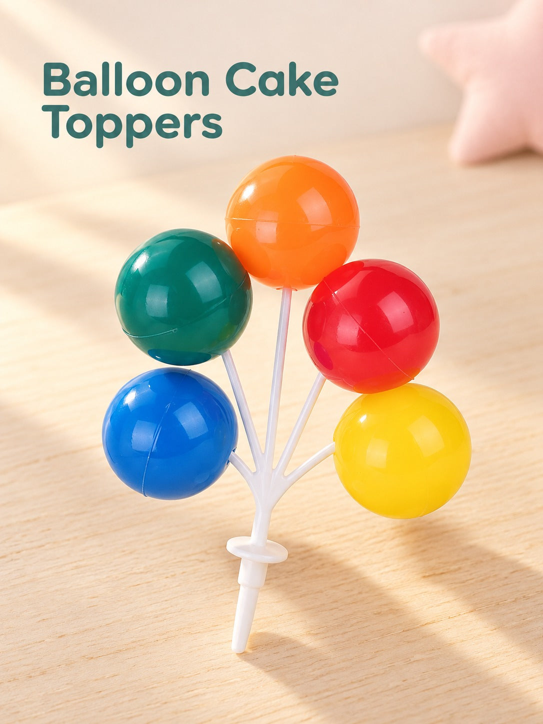 Colorful Balloon Cake Topper Set for Kids' Parties