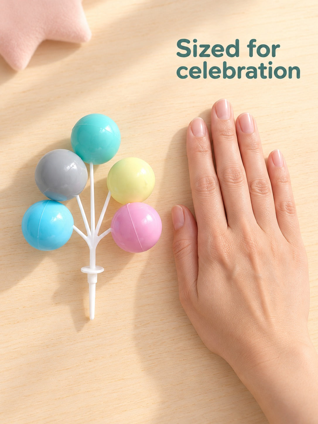 Colorful Balloon Cake Topper Set for Kids' Parties