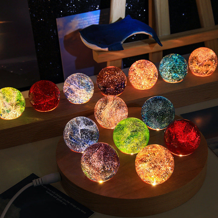 Colorful Glass Orb Lights for Magical Desk Display