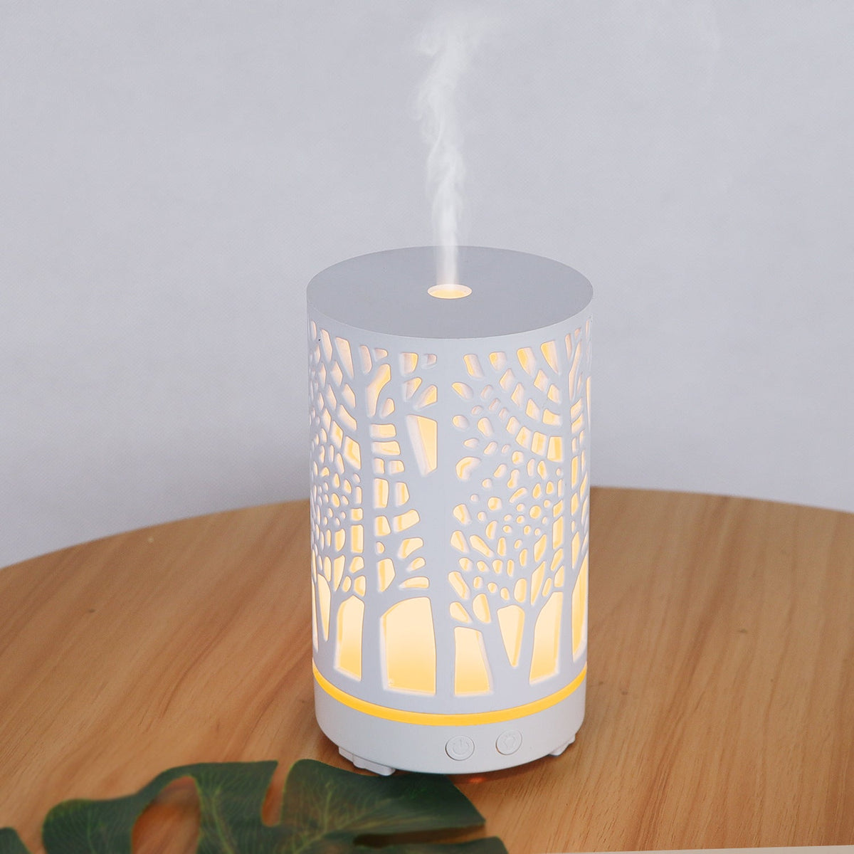Aromatherapy Diffuser Lamp with Carved Tree Mood Light