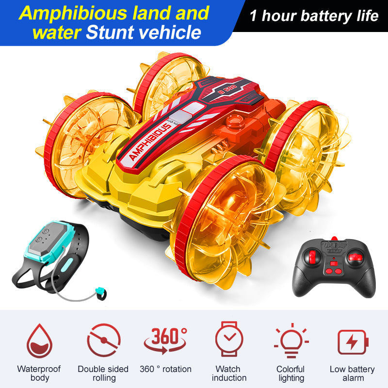 Amphibious Stunt RC Car With LED Wheels & Dual Control
