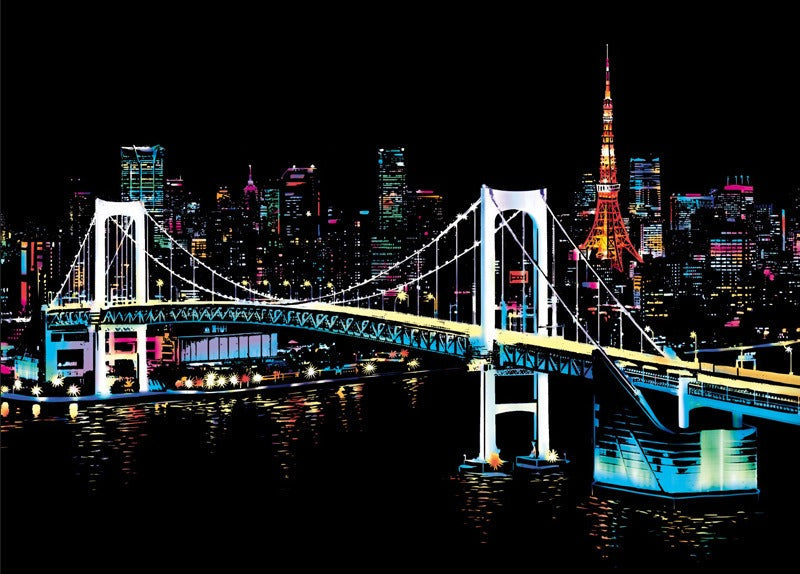 World City Scratch Painting Kit: Colorful Night Art