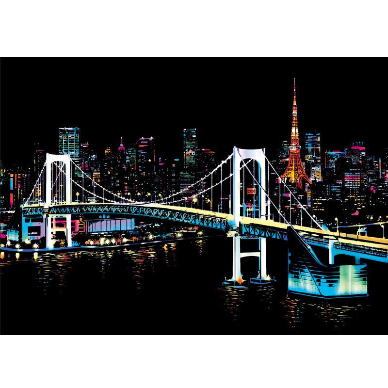 World City Scratch Painting Kit: Colorful Night Art
