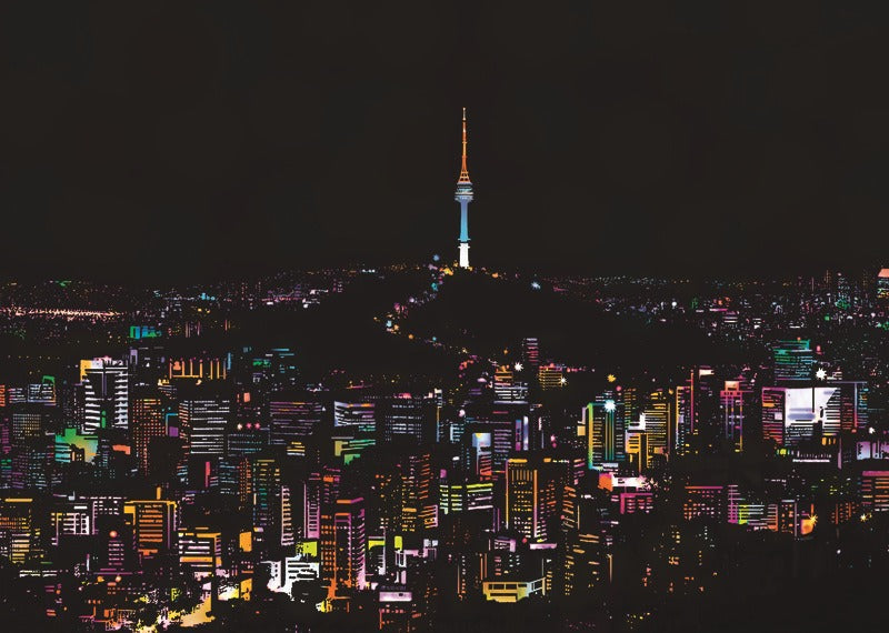 World City Scratch Painting Kit: Colorful Night Art