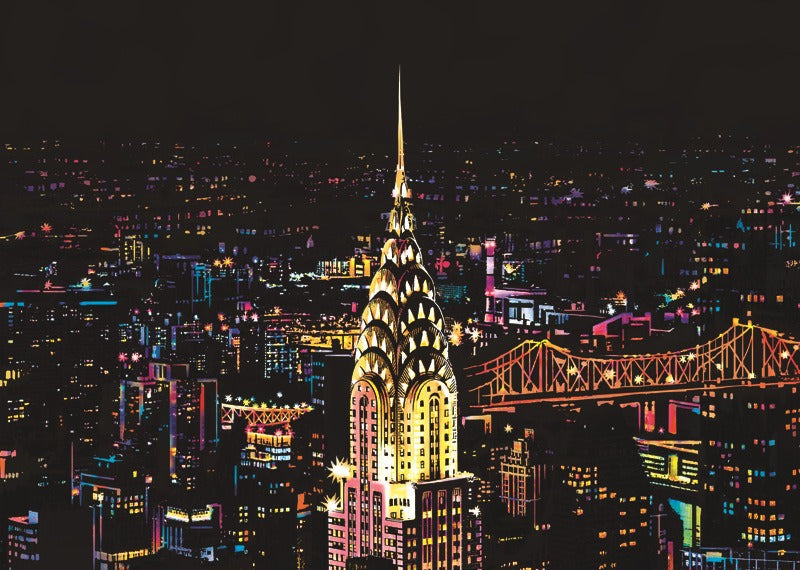 World City Scratch Painting Kit: Colorful Night Art