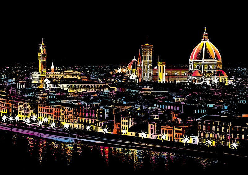 World City Scratch Painting Kit: Colorful Night Art