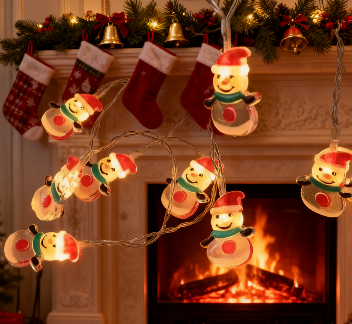 Snowman Christmas String Lights for Warm Holiday Decor