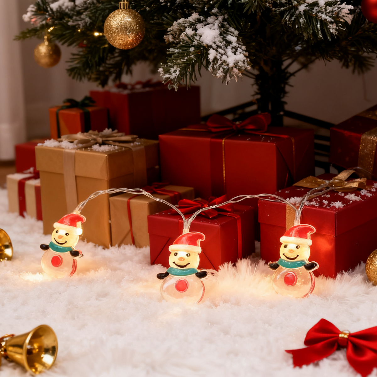 Snowman Christmas String Lights for Warm Holiday Decor