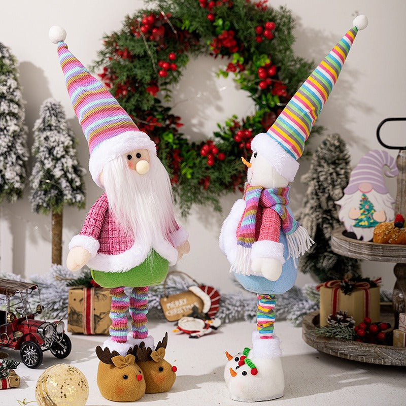 Rainbow Christmas Figurines Set for Colorful Displays