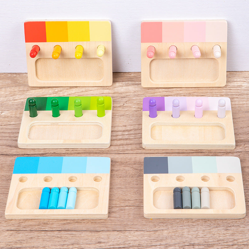 Color Matching Wooden Peg Board for Fine-Motor Play