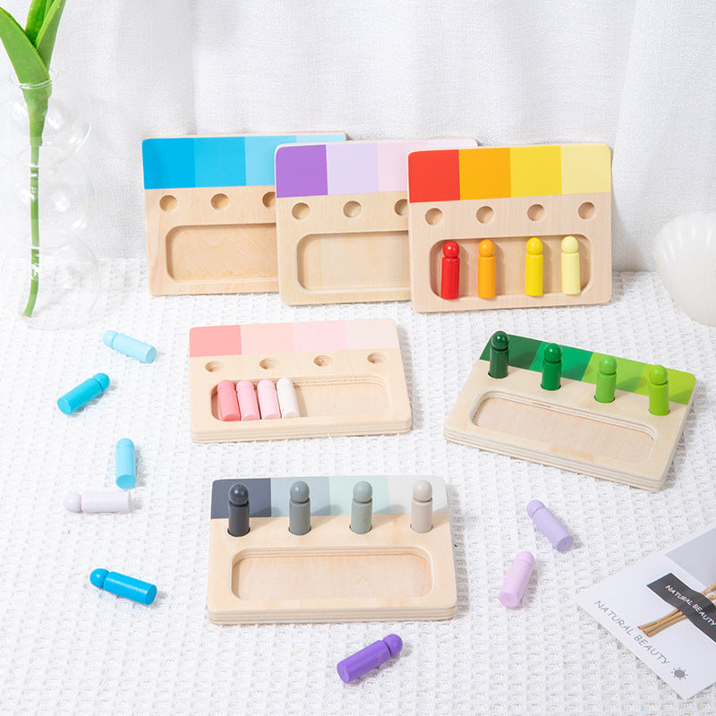 Color Matching Wooden Peg Board for Fine-Motor Play