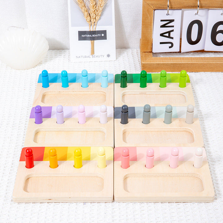 Color Matching Wooden Peg Board for Fine-Motor Play