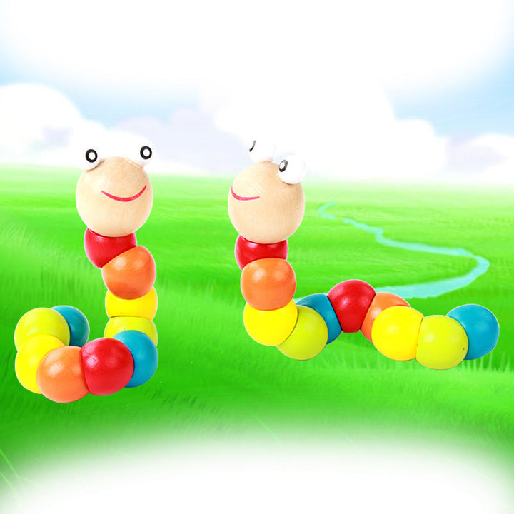 Wooden Caterpillar Toy for Color & Fine-Motor Skills