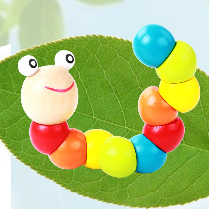 Wooden Caterpillar Toy for Color & Fine-Motor Skills