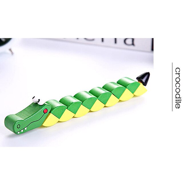 Colorful Wooden Worm Puzzle Toy for Fine Motor Skills