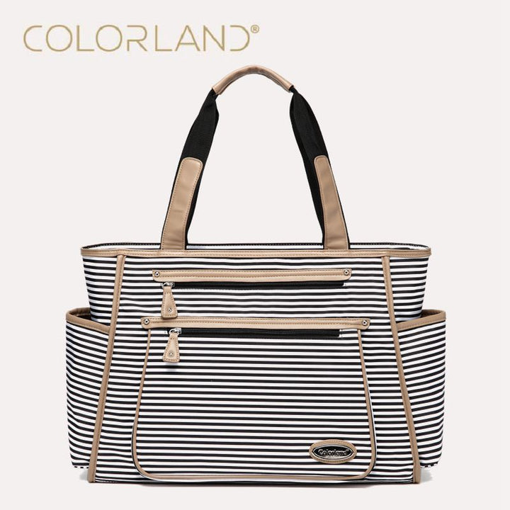 Striped Diaper Bag Organizer With Spacious Storage