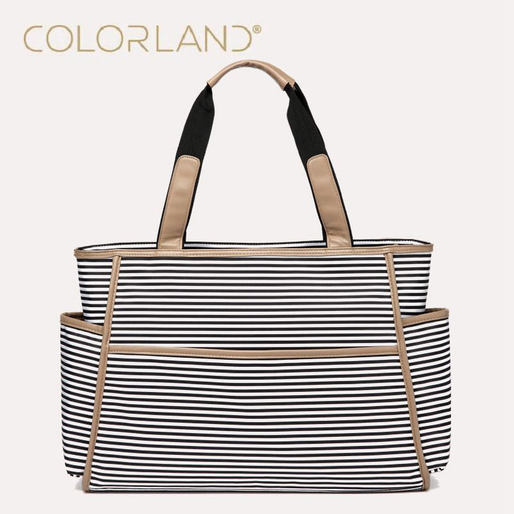 Striped Diaper Bag Organizer With Spacious Storage
