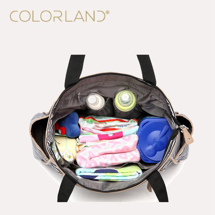 Striped Diaper Bag Organizer With Spacious Storage