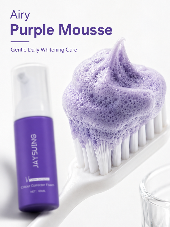 Purple-Tinted Foam Toothpaste – Instant Stain Eraser for Teeth