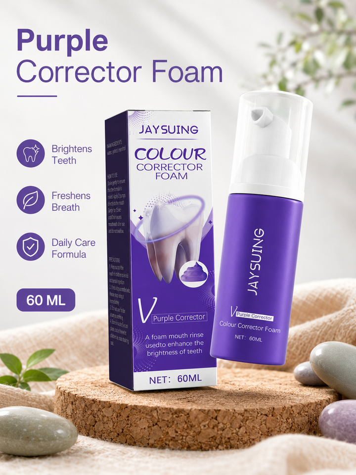 Purple-Tinted Foam Toothpaste – Instant Stain Eraser for Teeth