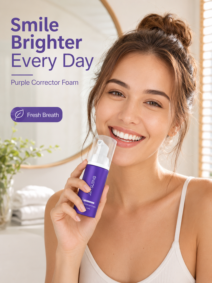 Purple-Tinted Foam Toothpaste – Instant Stain Eraser for Teeth