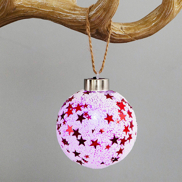 LED Transparent Christmas Ball Ornaments With Warm Glow