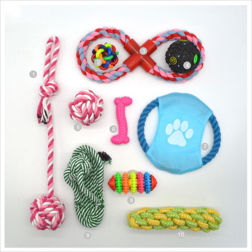 Dog Toy Set for Chewing, Tugging & Daily Dental Play