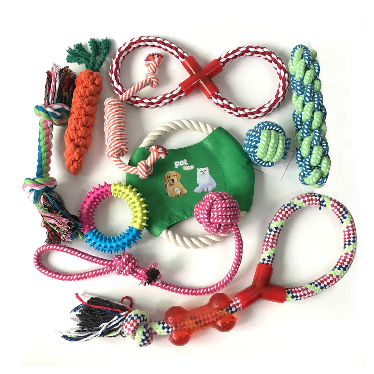 Dog Toy Set for Chewing, Tugging & Daily Dental Play